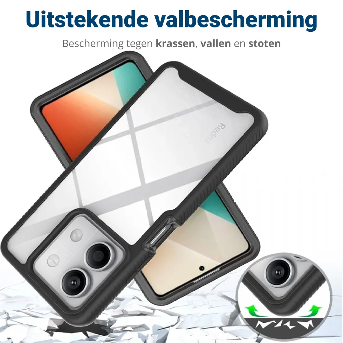 Xiaomi Redmi Note 13 5G Hoesje Full Protect 360° Cover Hybride Zwart afbeelding 4