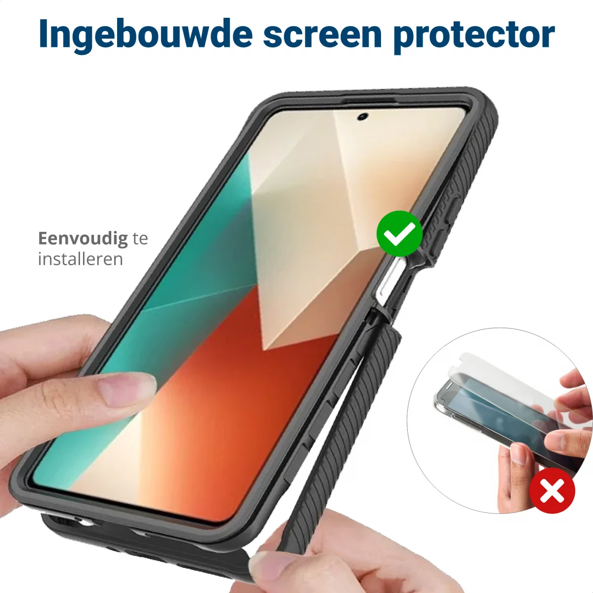 Xiaomi Redmi Note 13 5G Hoesje Full Protect 360° Cover Hybride Zwart afbeelding 7