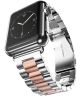 Apple Watch 44MM / 42MM Bandje Schakelband Roestvrij Staal Zilver Roze