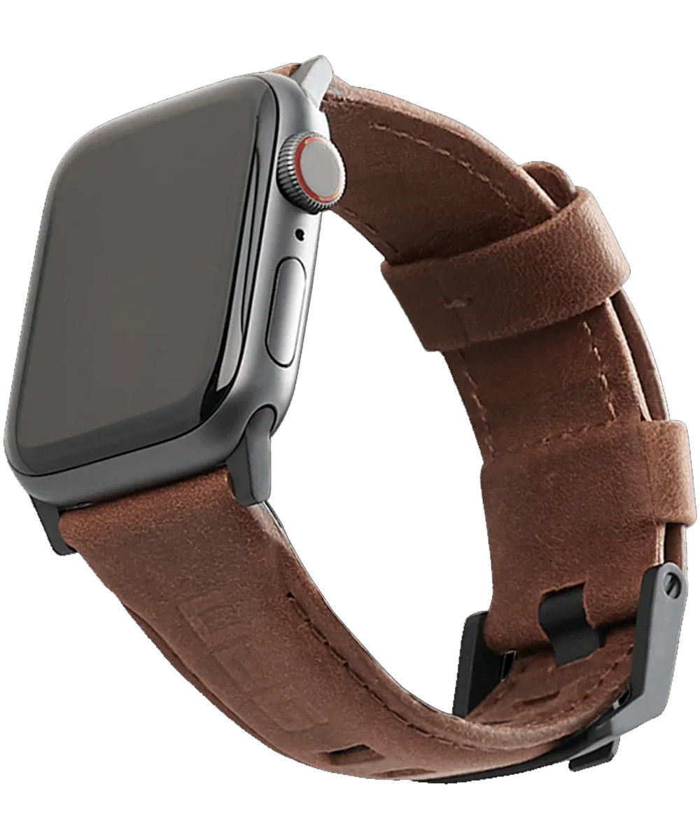 Urban Armor Gear Leather Apple Watch 45MM / 44MM / 42MM Bandje Bruin afbeelding 1