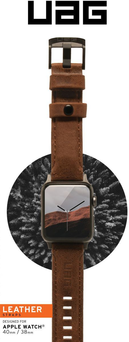 Urban Armor Gear Leather Apple Watch 45MM / 44MM / 42MM Bandje Bruin afbeelding 8