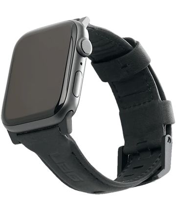 Urban Armor Gear Leather Apple Watch 45MM / 44MM / 42MM Bandje Zwart Bandjes