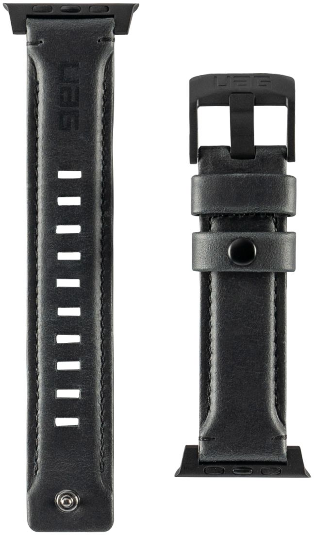 Urban Armor Gear Leather Apple Watch 45MM / 44MM / 42MM Bandje Zwart afbeelding 4