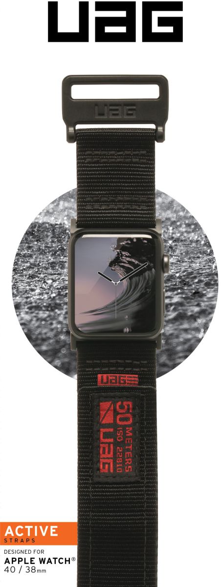 Urban Armor Gear Active Apple Watch 41MM / 40MM / 38MM Bandje Zwart afbeelding 7