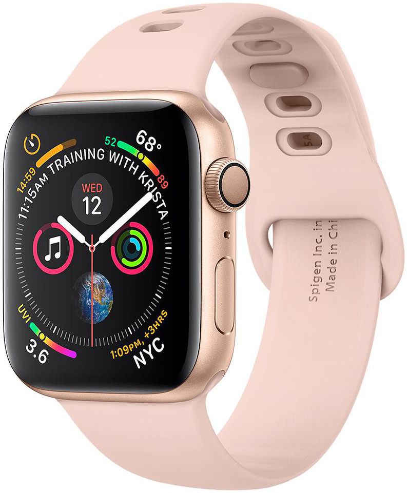 Spigen Air Fit Apple Watch 45MM / 44MM / 42MM Bandje Siliconen Roze afbeelding 1