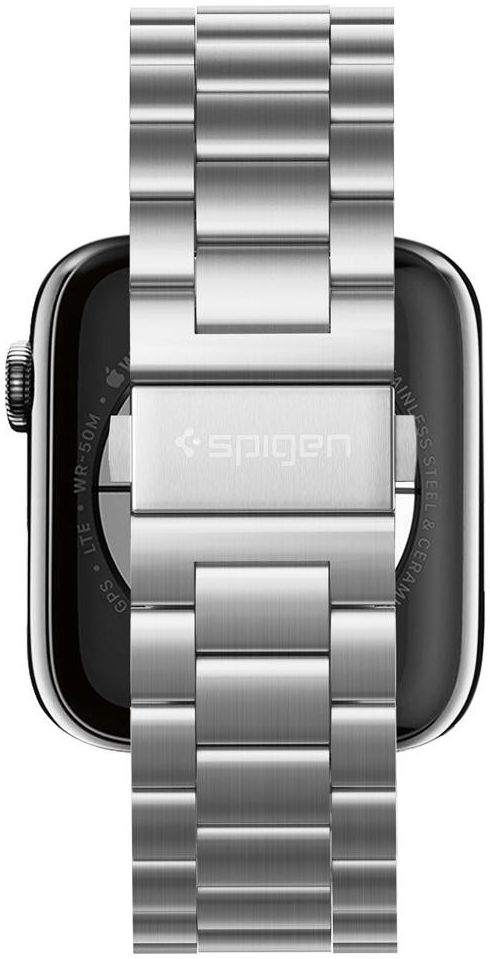 Spigen Modern Fit Apple Watch 45MM / 44MM / 42MM Bandje RVS Zilver afbeelding 3