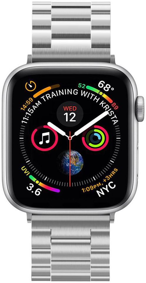 Spigen Modern Fit Apple Watch 45MM / 44MM / 42MM Bandje RVS Zilver afbeelding 2