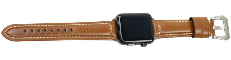 Apple Watch 45MM / 44MM / 42MM Bandje Duurzaam Echt Split Leer Bruin afbeelding 5