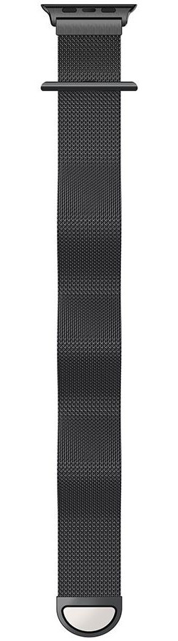 Geschikt voor Apple Watch 45MM / 44MM / 42MM Bandje Milanese RVS Zwart afbeelding 4