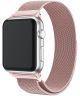 Geschikt voor Apple Watch 45MM / 44MM / 42MM Bandje Milanese RVS Roze