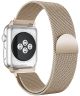 Apple Watch 45MM / 44MM / 42MM Bandje Milanese Roestvrij Staal Goud/Beige