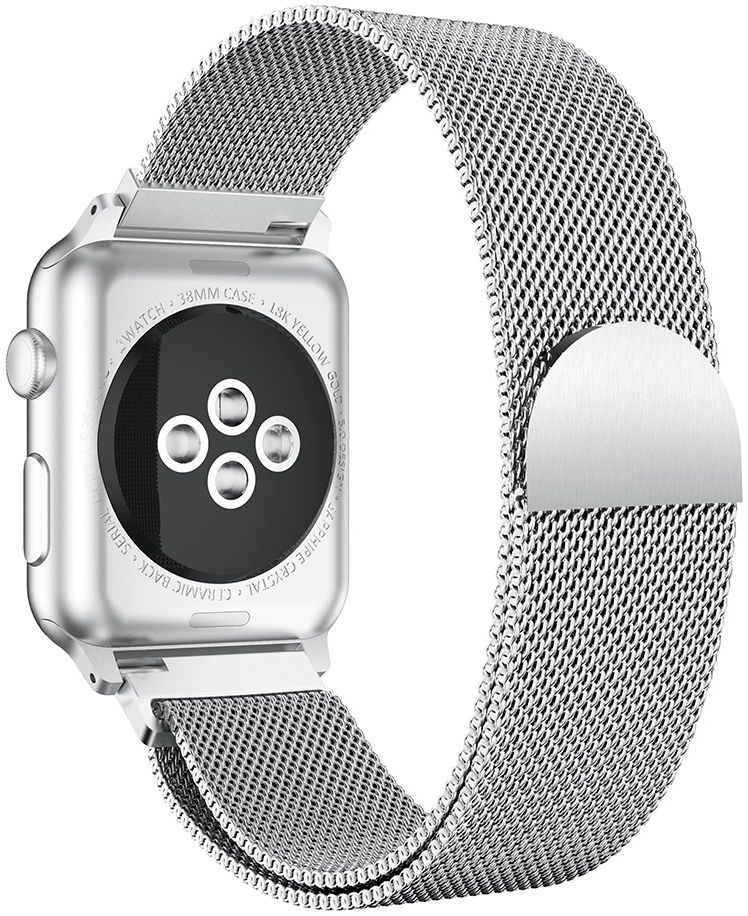 Apple Watch 41MM / 40MM / 38MM Bandje Milanese Roestvrij Staal Zilver afbeelding 2