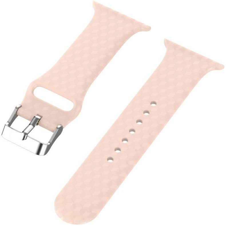 Apple Watch 41MM / 40MM / 38MM Bandje Siliconen met 3D Diamant Textuur Roze afbeelding 5