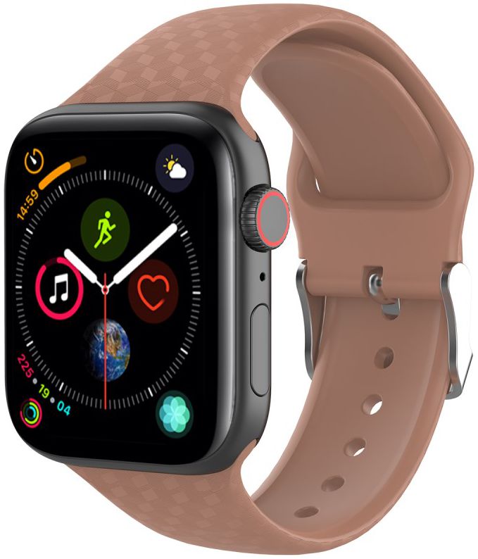 Apple Watch 41MM / 40MM / 38MM Bandje Siliconen 3D Diamant Textuur Licht Roze afbeelding 1