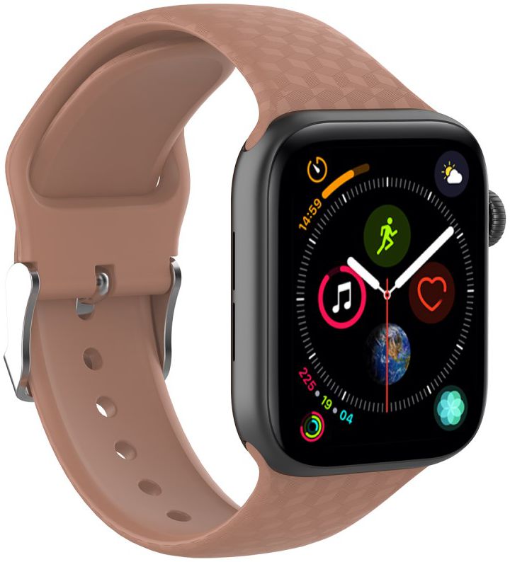 Apple Watch 41MM / 40MM / 38MM Bandje Siliconen 3D Diamant Textuur Licht Roze afbeelding 3