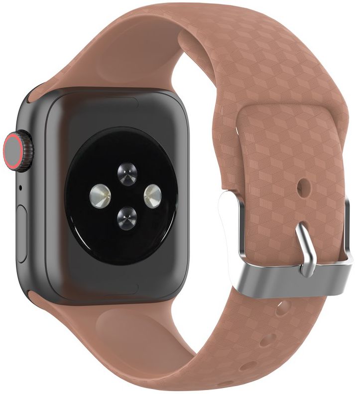 Apple Watch 41MM / 40MM / 38MM Bandje Siliconen 3D Diamant Textuur Licht Roze afbeelding 2