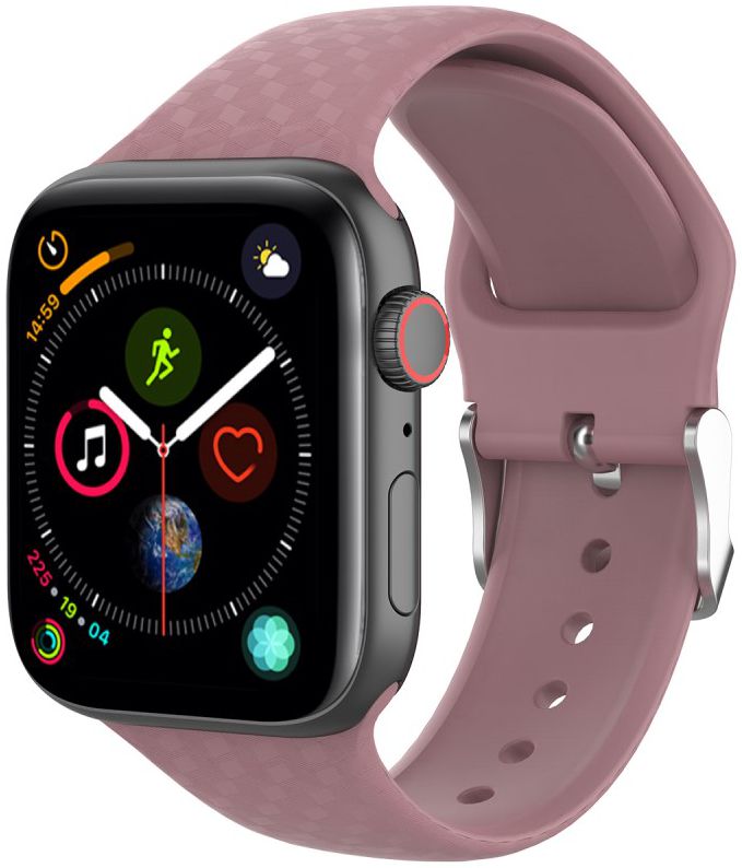 Apple Watch 41MM / 40MM / 38MM Bandje Siliconen met 3D Diamant Textuur Paars afbeelding 1
