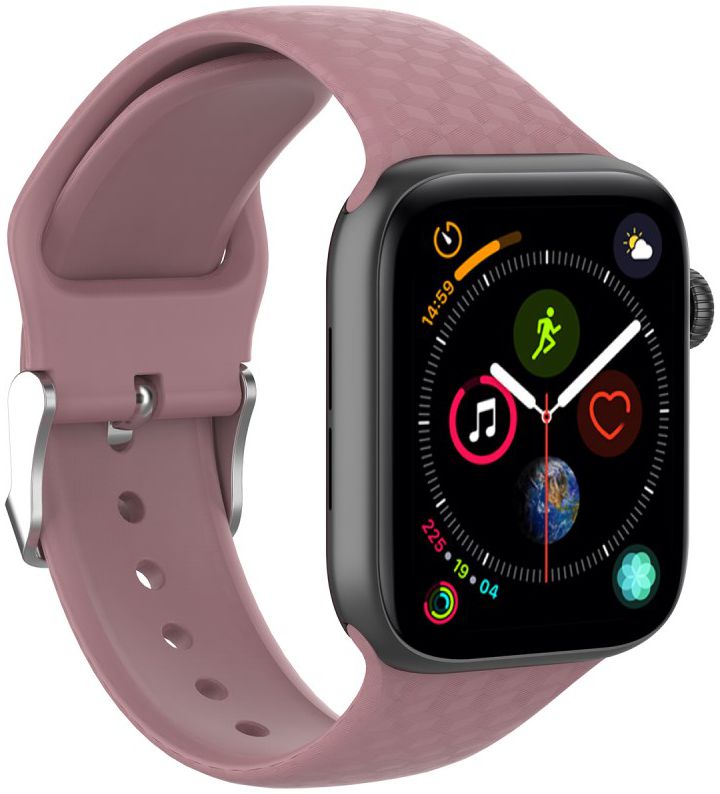 Apple Watch 41MM / 40MM / 38MM Bandje Siliconen met 3D Diamant Textuur Paars afbeelding 3