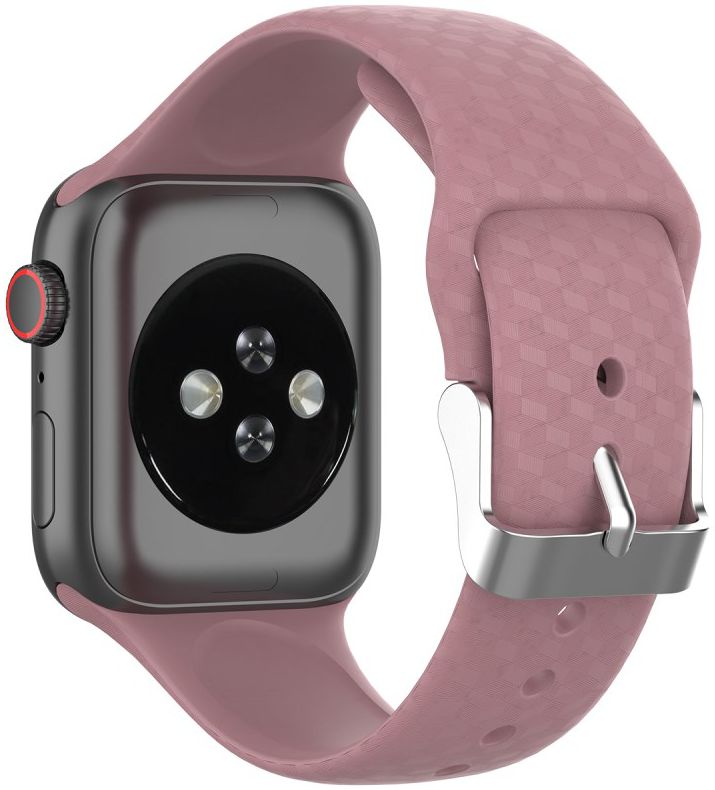 Apple Watch 41MM / 40MM / 38MM Bandje Siliconen met 3D Diamant Textuur Paars afbeelding 2