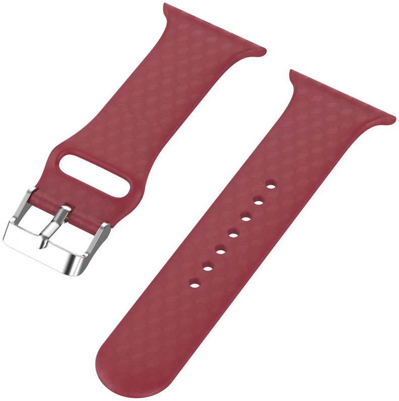 Apple Watch 41MM / 40MM / 38MM Bandje Siliconen met 3D Diamant Textuur Rood afbeelding 5