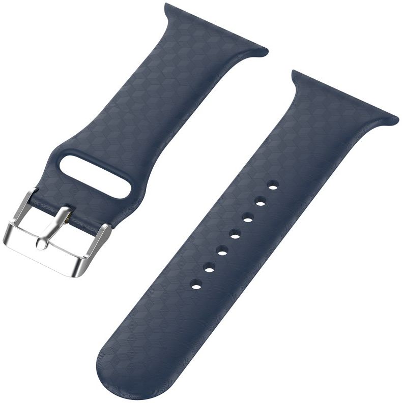 Apple Watch 41MM / 40MM / 38MM Bandje Siliconen met 3D Diamant Textuur Blauw afbeelding 5