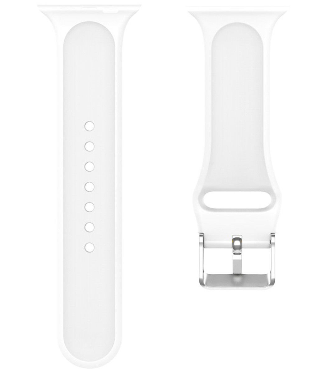 Apple Watch 41MM / 40MM / 38MM Bandje Siliconen met 3D Diamant Textuur Wit afbeelding 4