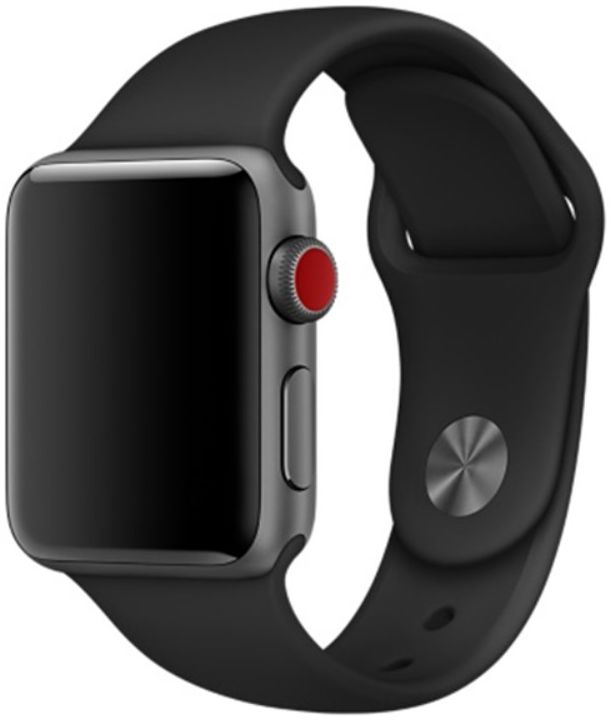 Apple Watch 1-9/SE 41/40/38MM Bandje Siliconen Drukknoop Zwart afbeelding 5