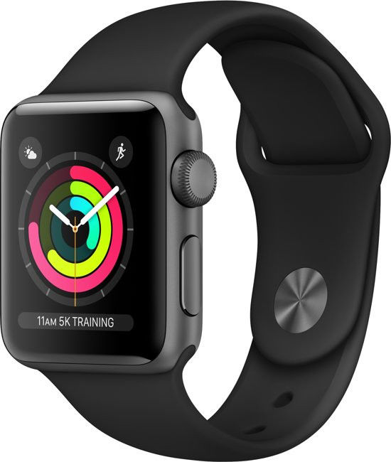 Apple Watch 1-9/SE 41/40/38MM Bandje Siliconen Drukknoop Zwart afbeelding 1