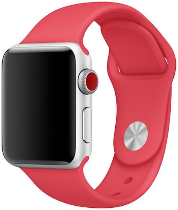 Apple Watch 41MM / 40MM / 38MM Bandje Siliconen met Drukknoop Sluiting Rood afbeelding 1