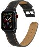 Apple Watch 41MM / 40MM / 38MM Bandje Echt Leer met Crackle Textuur Zwart