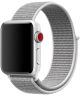 Apple Watch 44MM / 42MM Bandje Nylon met Klittenband Grijs/Wit