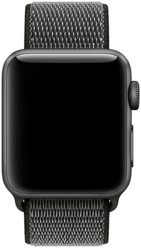 Apple Watch 45MM / 44MM / 42MM Bandje Nylon met Klittenband Grijs/Groen afbeelding 2