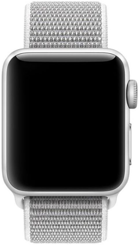 Apple Watch 41MM / 40MM / 38MM Bandje Nylon met Klittenband Grijs/Wit afbeelding 2