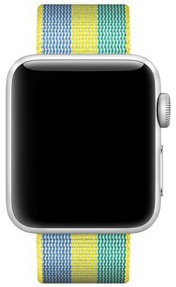 Origineel Apple Geweven Nylon Apple Watch 45MM / 44MM / 42MM Bandje Geel afbeelding 2