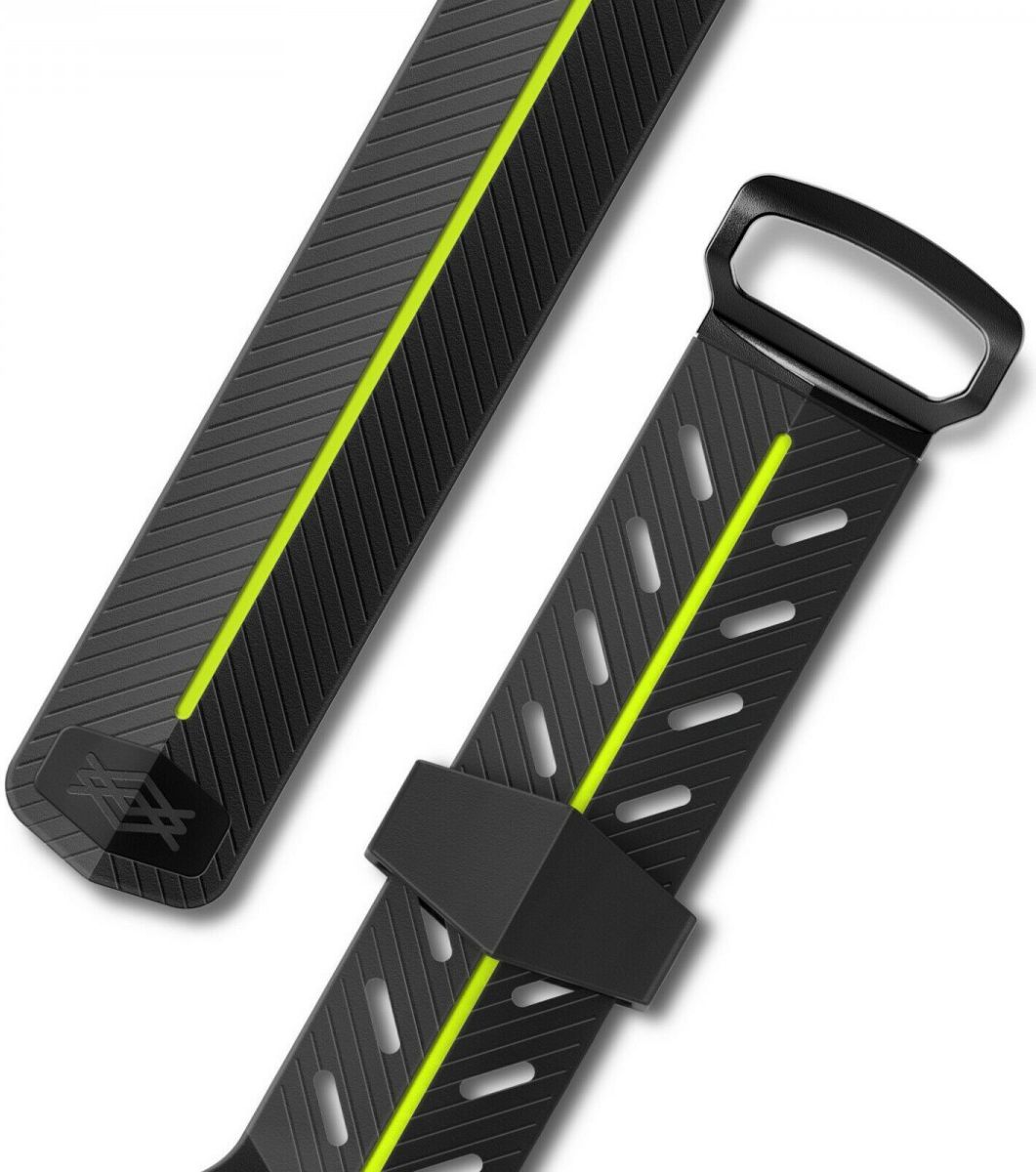 Raptic Action Apple Watch 45MM / 44MM / 42MM Bandje Siliconen Zwart / Groen afbeelding 4