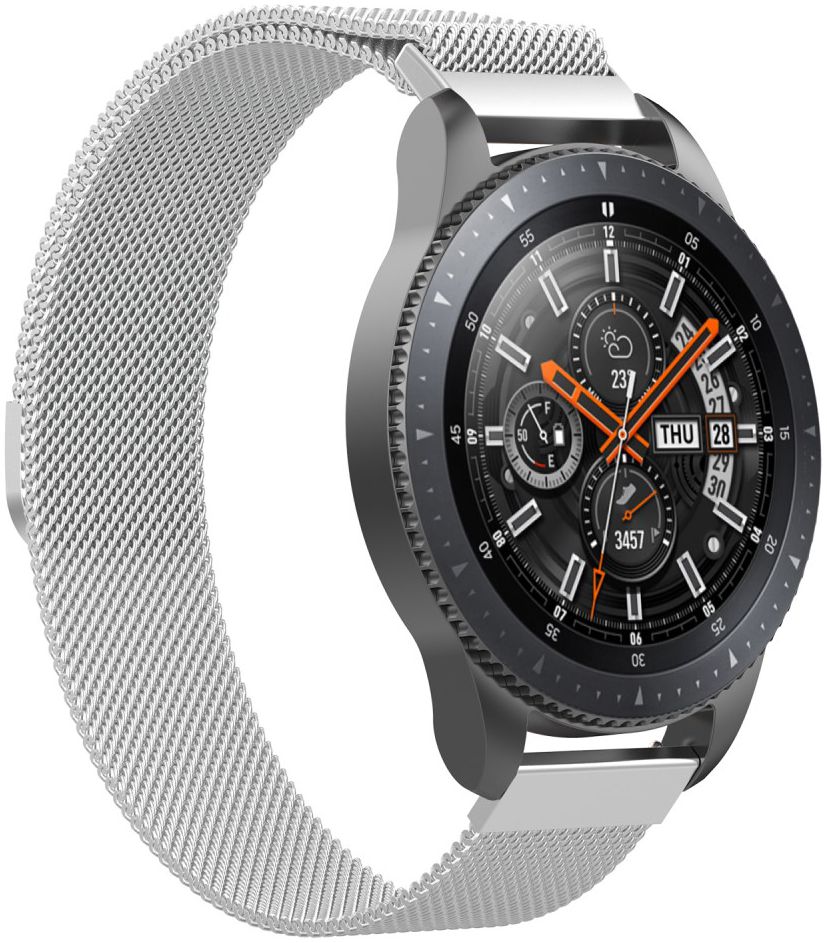 Universeel Smartwatch 22MM Bandje Milanese Roestvrij Staal Zilver afbeelding 1