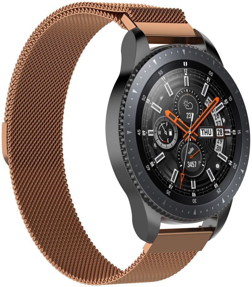 Universeel Smartwatch 22MM Bandje Milanese Roestvrij Staal Roze Goud afbeelding 1