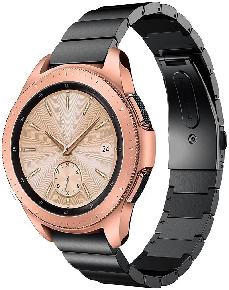 Universeel Smartwatch 20MM Bandje Luxe Schakels Roestvrij Staal Zwart afbeelding 1