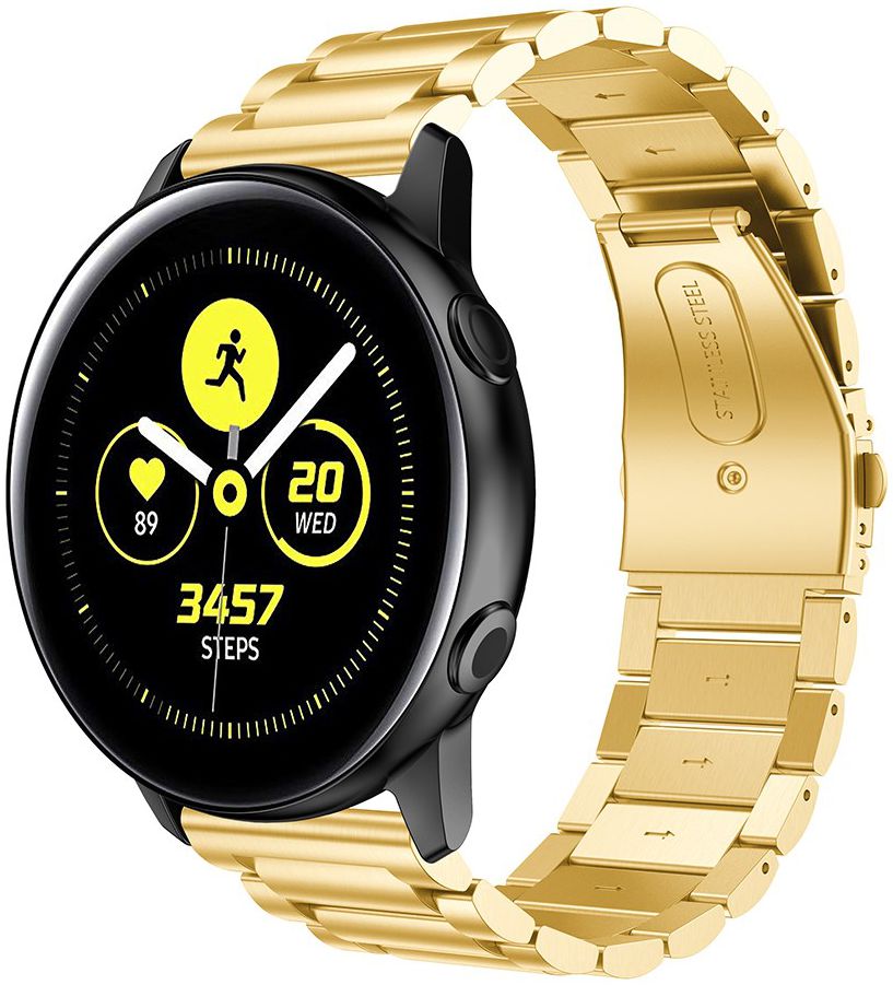 Universeel Smartwatch 20MM Bandje - Roestvrij Staal - met Schakels - Goud afbeelding 1