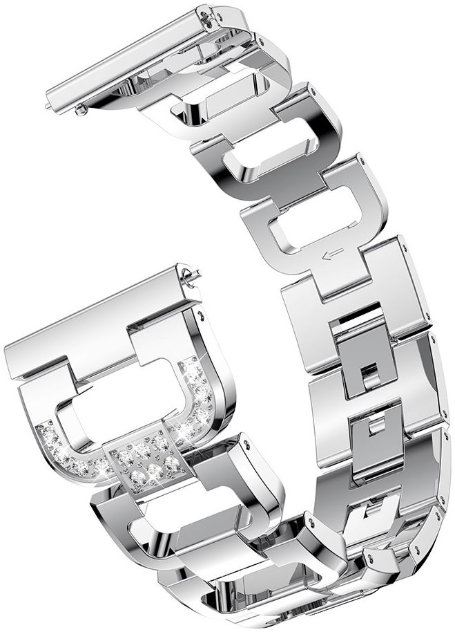 Universeel Smartwatch 20MM Bandje RVS met Diamant Design Zilver afbeelding 4