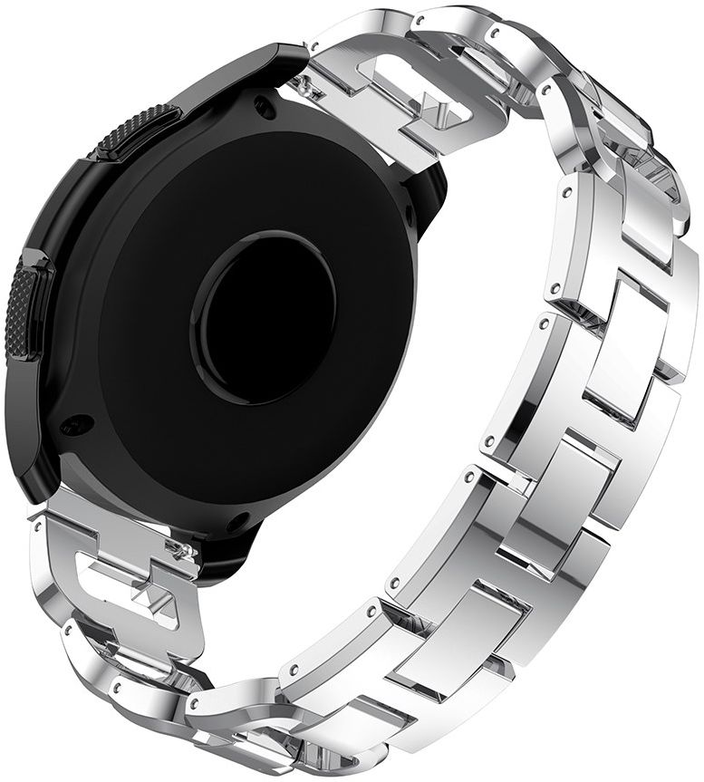 Universeel Smartwatch 20MM Bandje RVS met Diamant Design Zilver afbeelding 2
