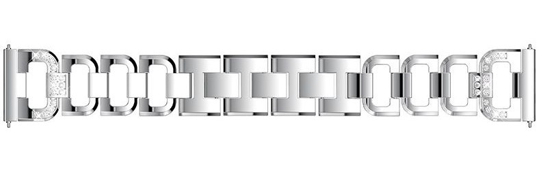 Universeel Smartwatch 20MM Bandje RVS met Diamant Design Zilver afbeelding 5