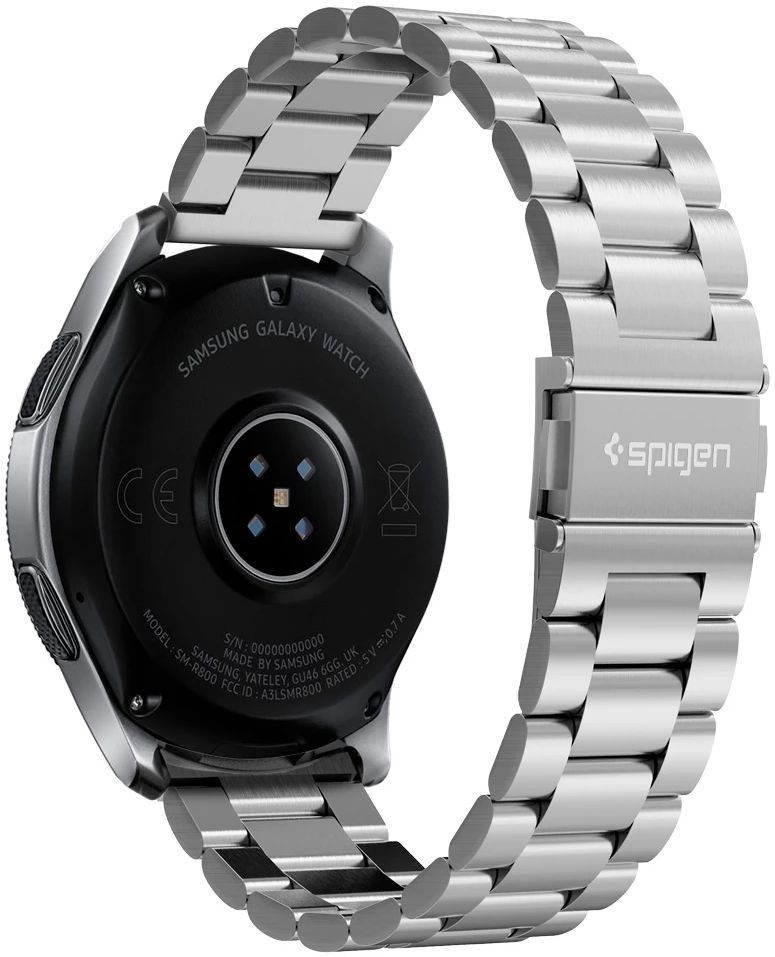 Spigen Modern Fit - Universeel Smartwatch 22MM Bandje - RVS - Zilver afbeelding 2