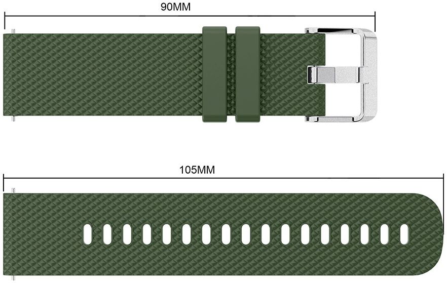 Universeel Smartwatch 20MM Bandje Siliconen met Gesp Sluiting Groen afbeelding 3