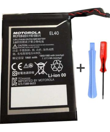 Motorola Moto E Accu Origineel: 1980 mAh (EL40) Batterijen