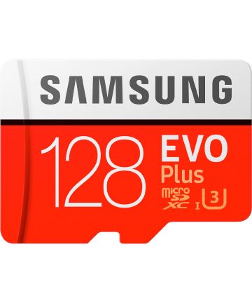 Samsung EVO Plus MicroSDXC Geheugenkaart met Adapter 128GB Rood Geheugenkaarten