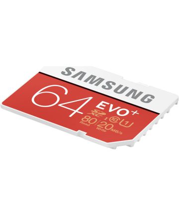 Samsung SD kaart 64GB Evo+ Class 10 - Geschikt voor Camera's Geheugenkaarten