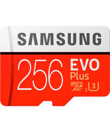 Samsung EVO Plus MicroSDXC Geheugenkaart (2020) met Adapter 256GB Rood Geheugenkaarten