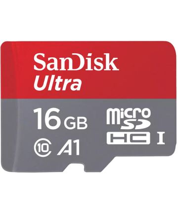 Sandisk Ultra MicroSD kaart 16GB A1 Class 10 Geheugenkaarten