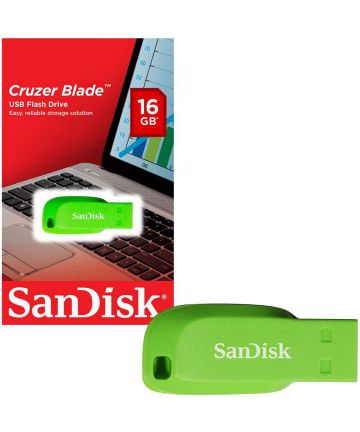 SanDisk Cruzer Blade - USB-stick - 16 GB Groen Geheugenkaarten